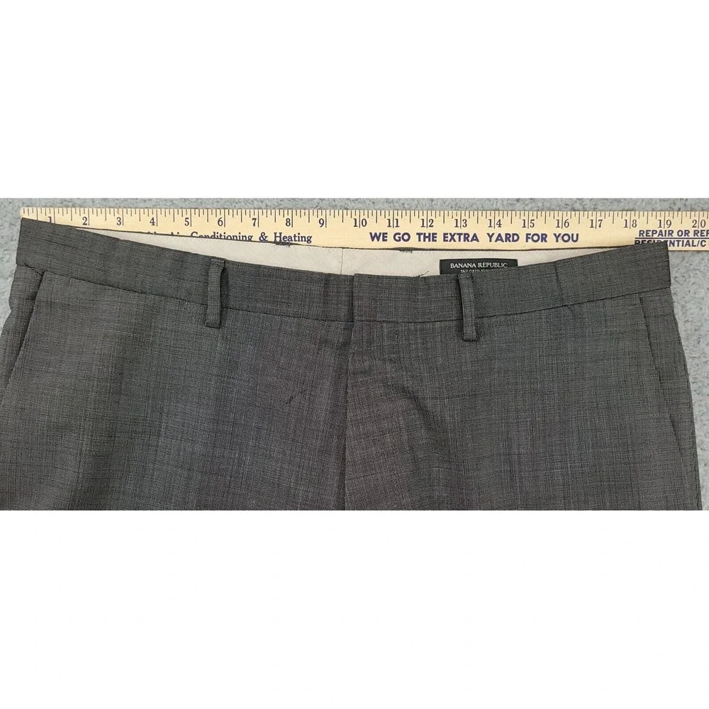 Banana Republic Tailored‎ Slim Suit Pants Mens 36x30 Grey Wool Blend EUC